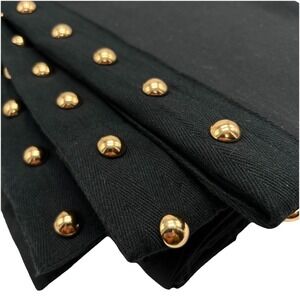 4 Emily & Meritt Pottery Barn Teen Brass Studded Blackout Curtain Panels 63" Lot